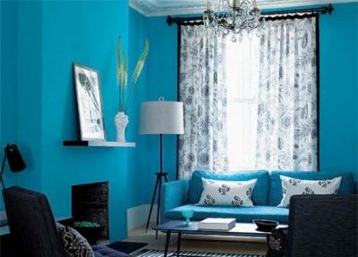 رنگ آبی در دکوراسیون داخلی منزل و اتاق نشیمن